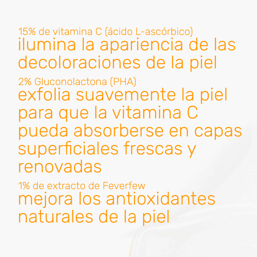 Vitamina C15% + PHA Serum - Suero con Vitamina C y Ácido Polihidroxi para Luminosidad y Renovación